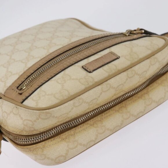 GUCCI GG Supreme Shoulder Bag PVC Beige Gold - Picture 8 of 16